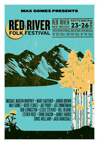Red River Folk Festival Blue Mountain Poster
