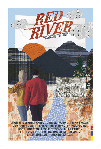 Red River Folk Festival Fabric Mountain Poster